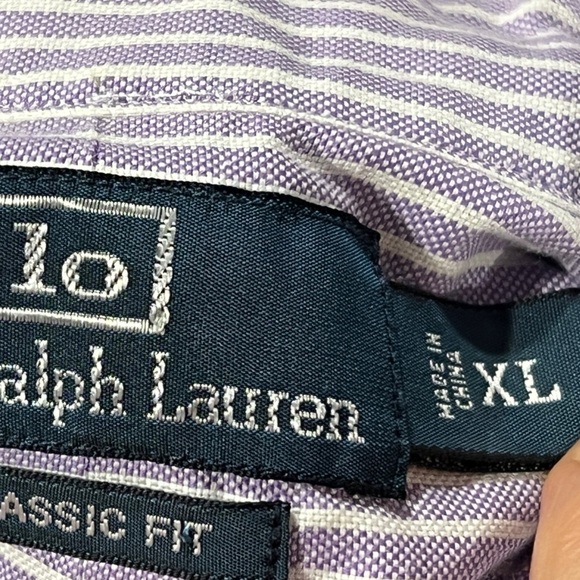 Polo Ralph Lauren Classic Fit Purple Long Sleeve Mens Button Down Shirt Classic - Picture 4 of 6